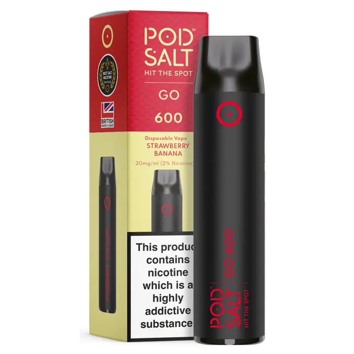 Strawberry Banana by Pod Salt Go 600 Disposable Vape (Expired 2024)